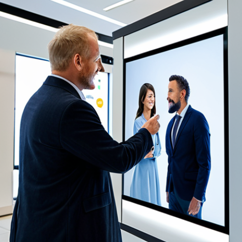 A diverse group of professional adults, fully clothed in modern, modest business attire, standing in a brightly lit, clean retail environment. They are observing a sleek digital display showcasing a product. The screen prominently features a higher original price crossed out next to a lower, discounted price, alongside a 'Last 3 items!' scarcity message. Below this, numerous five-star ratings and positive customer reviews are visible. Individuals have natural poses, some are thoughtfully examining the display. Professional photography, high-resolution, sharp focus, natural colors, safe for work, appropriate content, perfect anatomy, correct proportions, well-formed hands, proper finger count, natural body proportions, family-friendly.