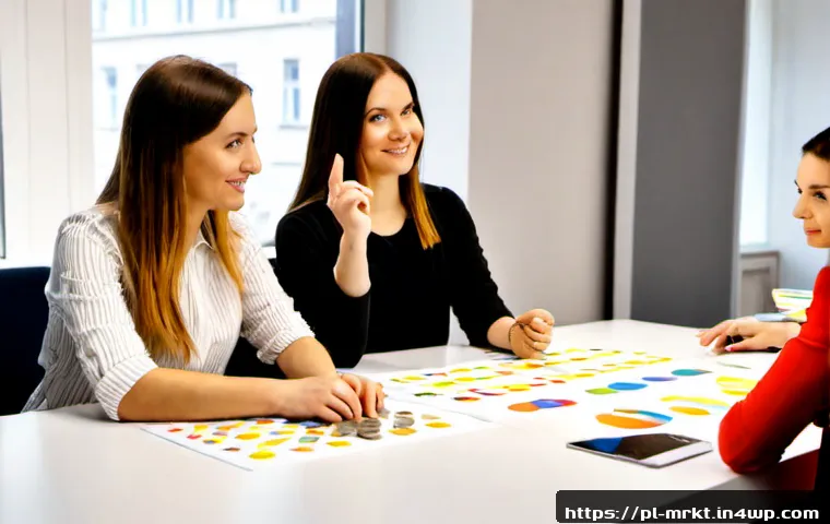행동경제학적 인사이트를 바탕으로 한 광고 기획 - Photorealistic advertising strategy workshop in a contemporary Warsaw creative agency, diverse Polis...