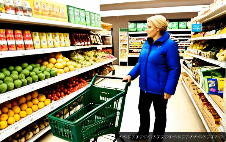 행동경제학에 기반한 소비자 경험 디자인 - Photorealistic Polish supermarket checkout scene designed around behavioral economics, a middle-aged...