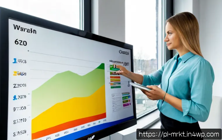 행동경제학을 활용한 광고 효과 측정 - Photorealistic behavioral economics advertising measurement scene in a modern Warsaw marketing offic...